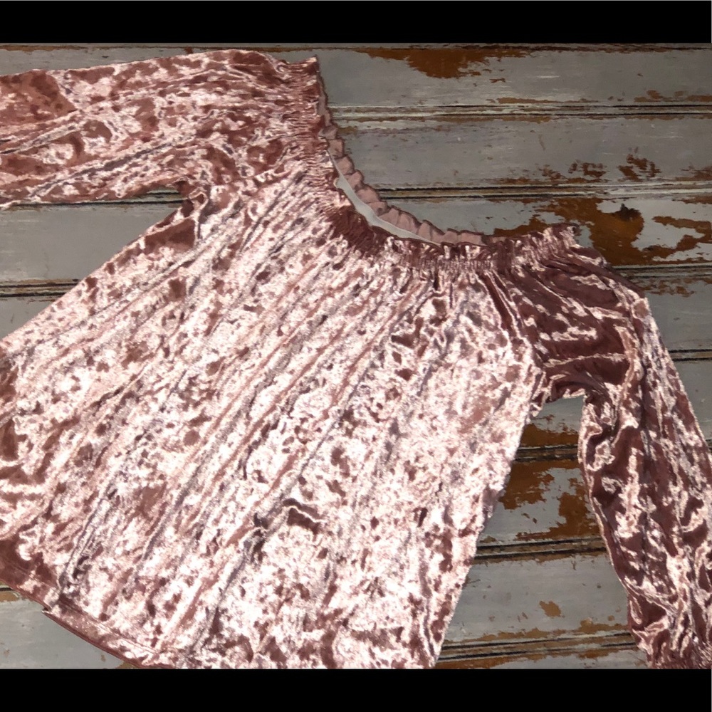 Rose Gold Crushed Velvet Top